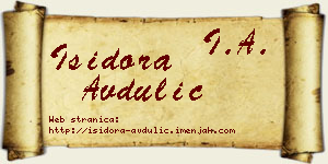 Isidora Avdulić vizit kartica